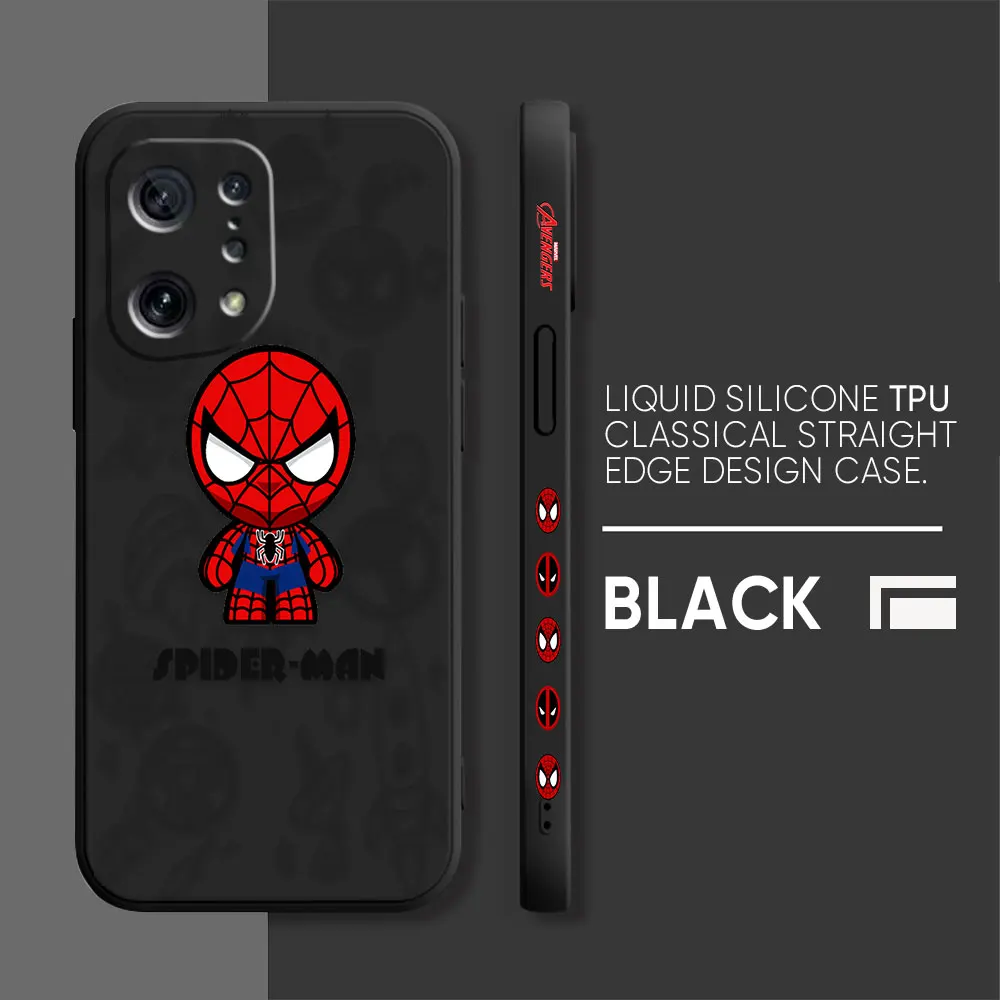 Case For OPPO FIND X6 X3 REALME X7 X50 RENO 2 4Z 4 6 Lite 5Z 5F 4G 5G PRO Liquid Silicone Case Marvel's Spider-Man Deadpool
