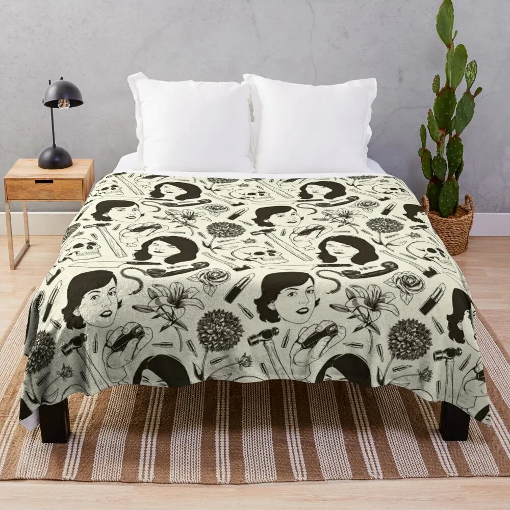

True Crime Pattern Throw Blanket Tourist Blanket Soft Blanket blankets and blankets Vintage Blanket