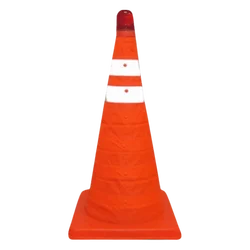 Orange LED Reflective Telescopic Traffic Cone with Foldable Design (Red - 55cm-)