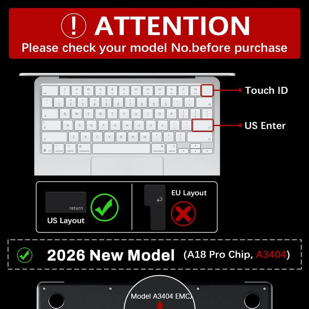 Ultra-Thin Keyboard Protector for 13-Inch Laptops - US Layout
