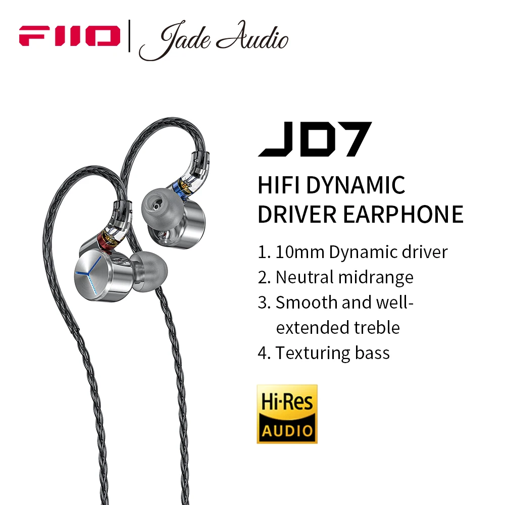 Fiio Jadeaudio JD7 Dynamic Drive In Ear Oortelefoon hifi Bedrade Fiio jadeaudio jd7 dynamic drive in ear oortelefoon hifi bedrade
