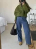 Woman Fashion Loose Gray Warm Baseball Jacket 2024 Autumn Casual Oversized Bomber Jacket Girls Vintage Thick Warm Outwear 5