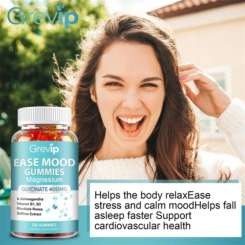 Magnesium Glycinate Gummies Ease Mood Relaxation Cognition and Sleep Quality Supports Nerve & Bone Muscle Health