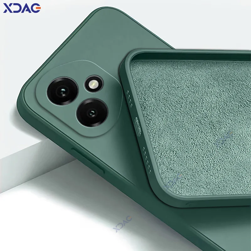 Luxury Candy Cellphone Cases with Lens Protection - Soft Square Liquid Silicone Armor