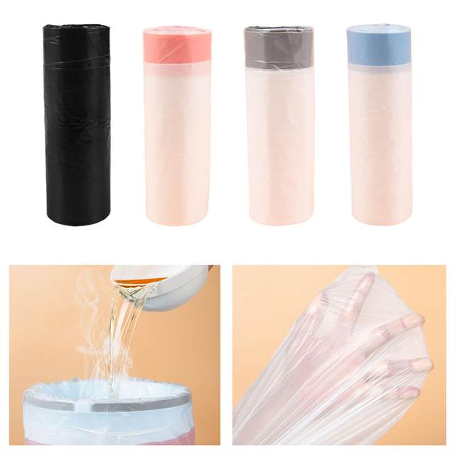 Kitchen Garbage Bags 4 Rolls Drawstring Extra Strong Reinforced Bottom Heavy Duty Trash Bags for Trash Cans Home Office Kitchen