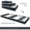 3 Tiers Raised Garden Bed Dismountable Frame Galvanized Steel Metal Patio Garden Elevated Planter Box 46" x 46" x 23.6" 6