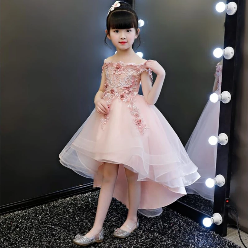 

One Shoulder Princess Dress Kids Party Wedding Dresses Teen Girls Bridesmaid Dresses 6 8 10 12 Years