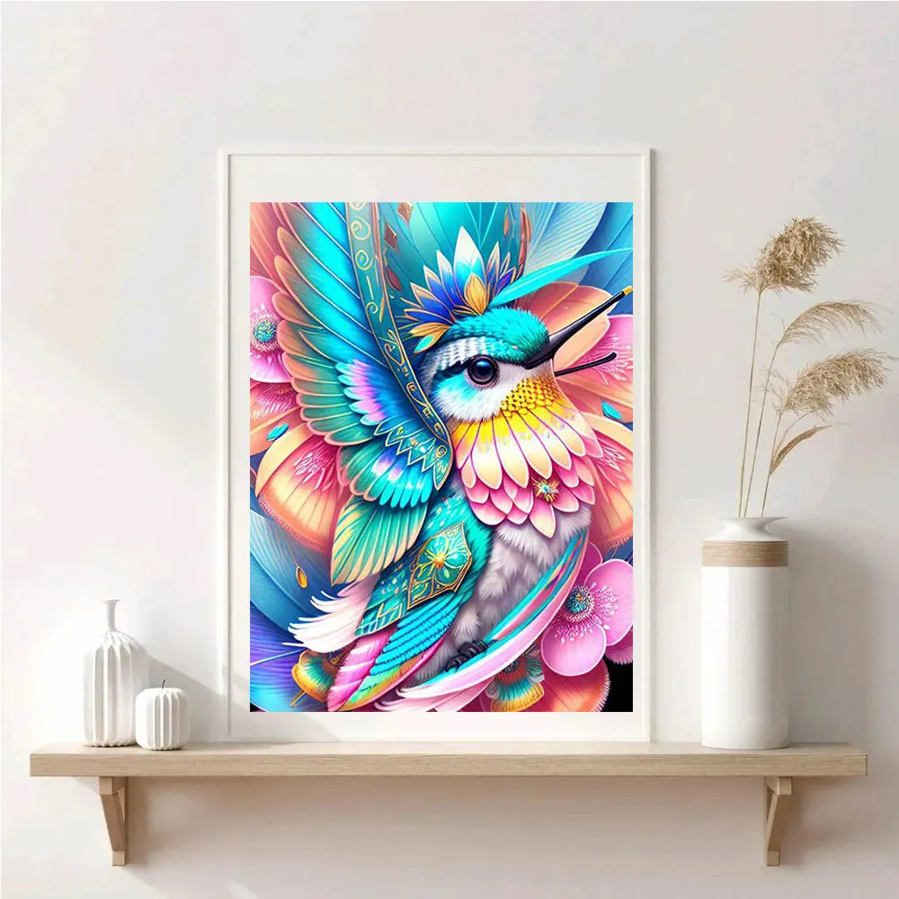 MXJSUA Trois Oiseaux Mignons Diamond Painting Adulte Pendentif, 5D Diamond-Painting Hanging, Diamant Painting Suspendus Avec Chaîne Pour Jardin, Porte Et Fenêtre Décoration