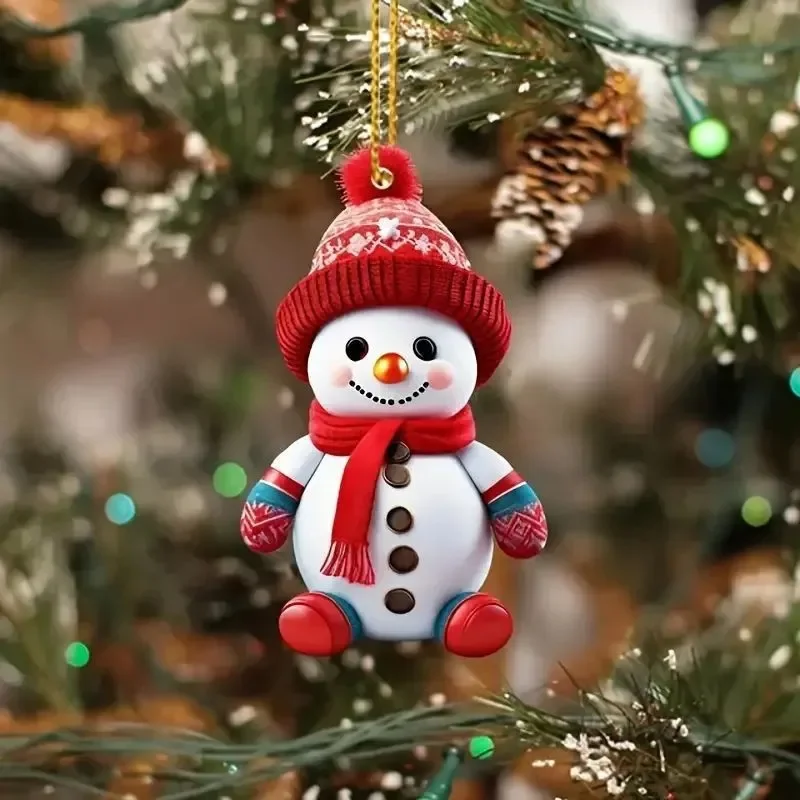 thumbnail image 1 of Adornos navideños de madera para colgar, bolas de Navidad, muñeco de nieve, manualidades para árbol de Navidad, regalos de Año Nuevo para el hogar, 1 of 5