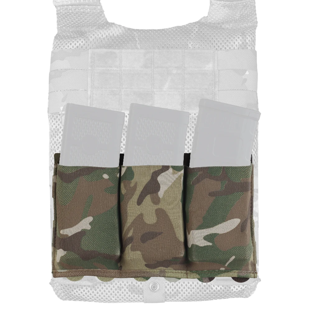 Tactical 5.56 7.62 Magazine Pouches Lightweight Elastic Fast Draw Airsoft Mag Pouch MOLLE Vest Belt Waist Bag Triple Open Top 5