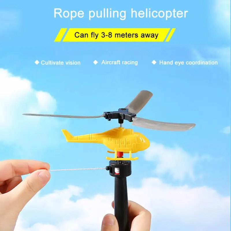 

Bamboo Dragonfly Toys Aviation Model For Children Play Helicopter Plastic Easy To Assemble Children Gift Drone Drawstring Plane