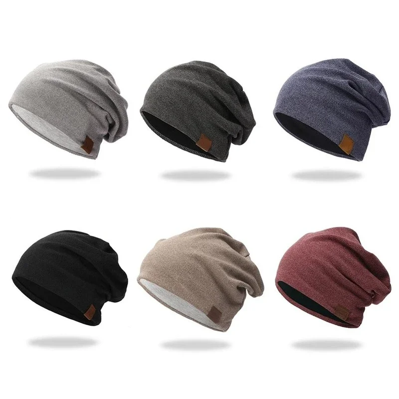

Fashion Bonnet Hat for Men and Women Autumn Knitted Solid Color Spring Casual Soft Turban Hats Hip Hop