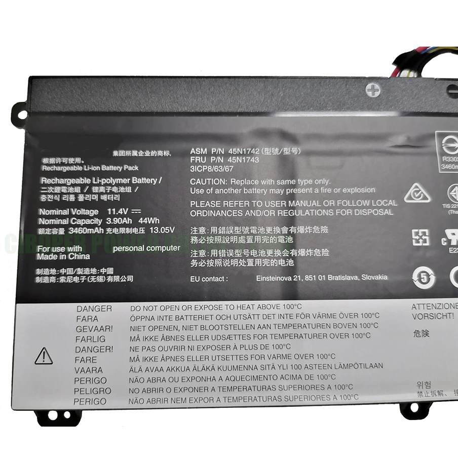 Bateria do Laptop Genuína 45n1742 45n1743 11.4v 44wh 3460mah 45n1740 45n1741 00ny639 Sb10k12721 para T550 T560 W550s Series cp - Imagem 2