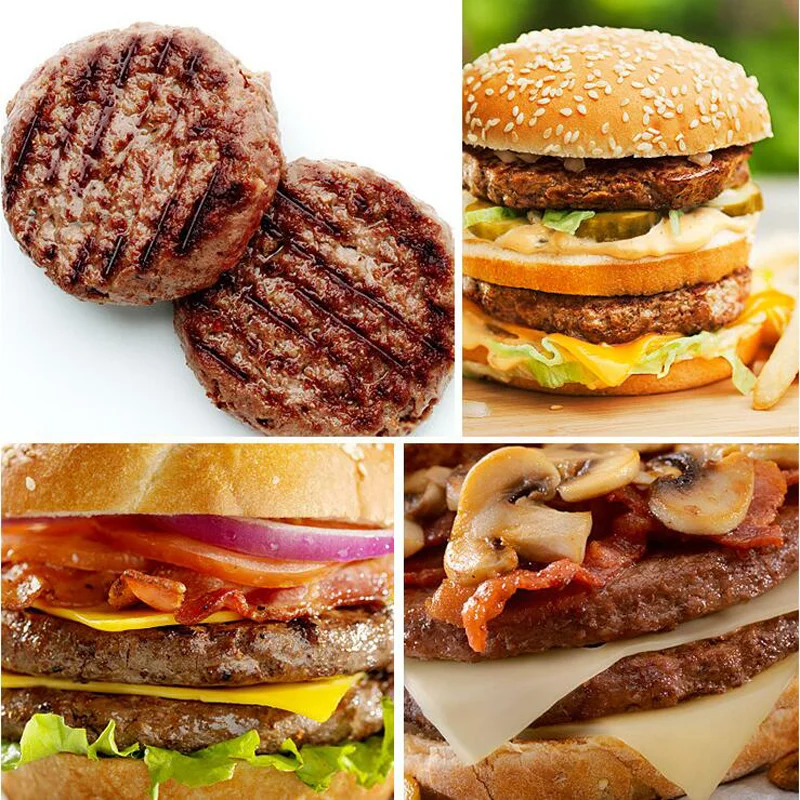 Non-Stick Hamburger Press Mold Stuffed Burger Maker for BBQ Round Patties Beef Grill Pie Mould Kitchen Tool Grilling Accessories