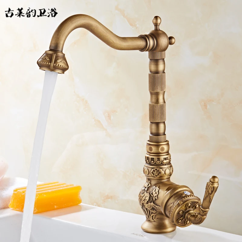 

Antique faucet European style washbasin basin basin basin cold and hot single hole faucet