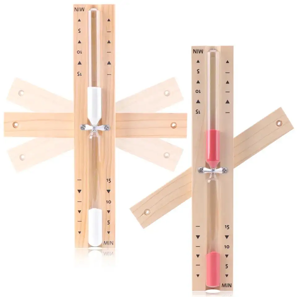 Bathroom Hourglass Wooden Rotating 15/30min Sauna Timer Wall Mounted