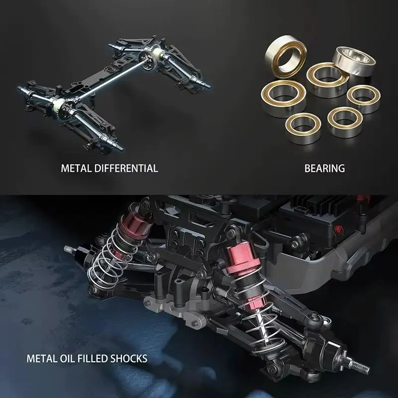 Meijiaxin 16207&16208&16209&16210 Four-wheel Drift Metal Transmission Car rc Brushless Racing Toy Gift 4