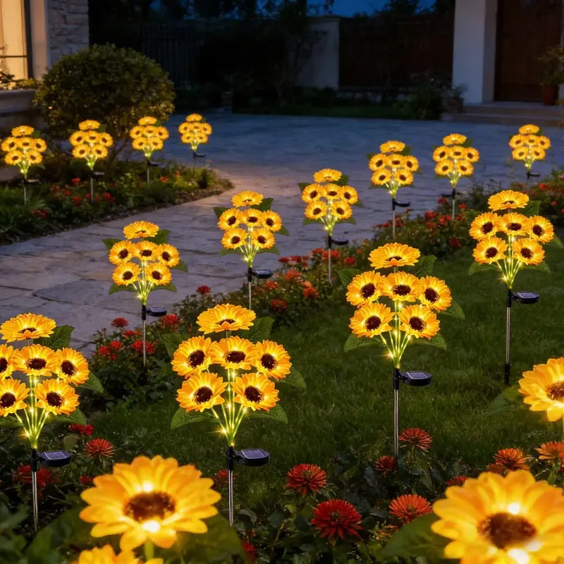 Waterproof Solar Flower Garden Stake Lights for Outdoor Landscape and Patio Décor