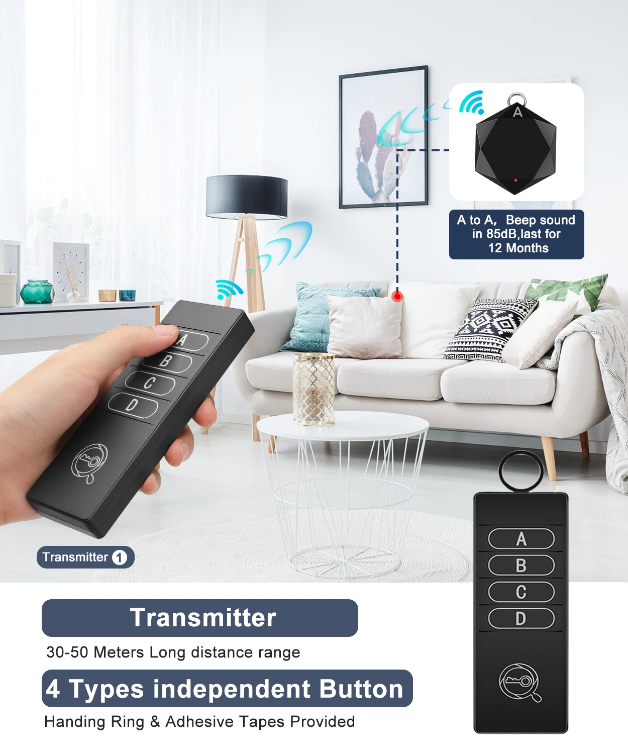 Camluxy Wireless Anti Lost Key Finder Remote Key Locator Phone Wallets Pet Tracker Wallet Tracker Tags and Keychains 4 Receiver key finder anti lost tracker bluetooth finder wallet tracker