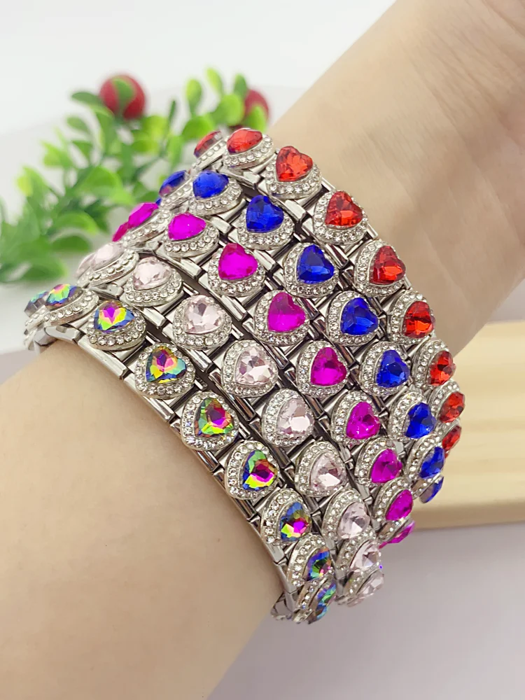 Neue Mode Bunte Liebe Edelstein Italienischen Charme Fit 9mm Links Armband Edelstahl Modul DIY Frauen Männer Schmuck – Detail 2