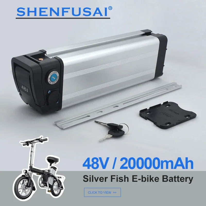 

48V 20AH Silverfish Lithium Electric Bike 800W 500W 48V 36V Lithium Ion Electric Bike Bicycle 18650 Battery Pack+Charger