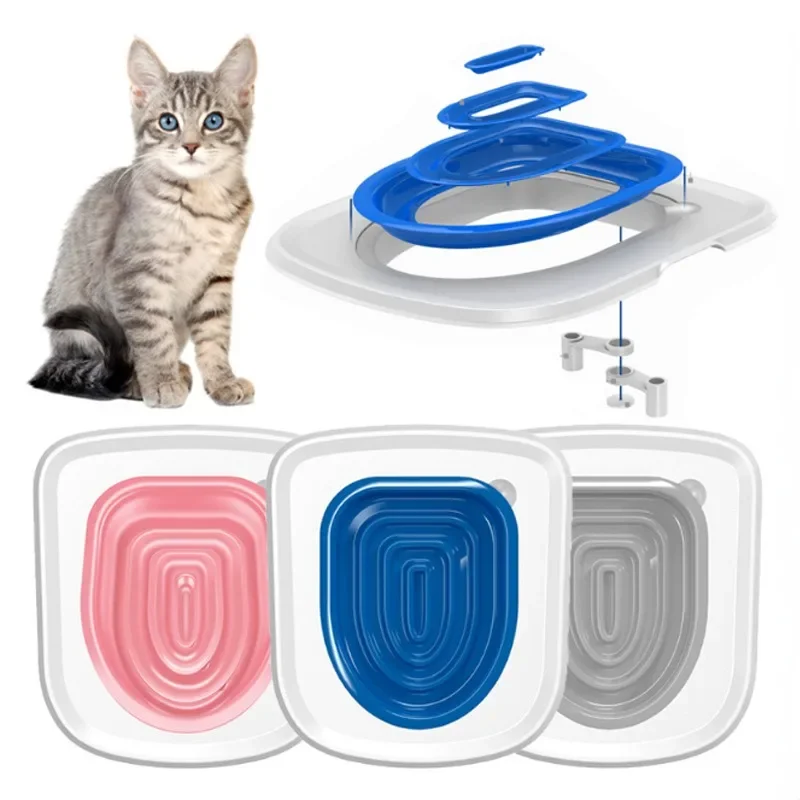 Plastic Cat Toilet Training Kit Reusable Puppy Cat Litter Mat Toilet Trainer Pets Cleaning Cats Training Product cat toilet trainer
