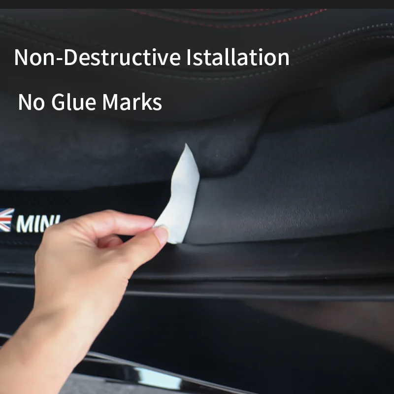 Protections Seuil De Porte Voiture Pour Mini Countryman (U25) - 4 Pièces Fibre De Carbone - Adhésif 3M