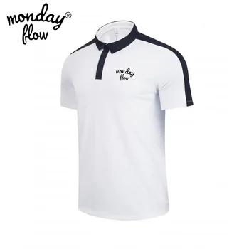Monday Flow 남성용 골프 반팔 티셔츠, 속건성 통기성 야외 스포츠, 땀 흡수 골프웨어, 여름 S-3XL