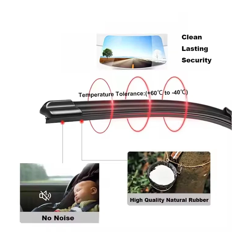 2PCS Wiper Blades Set Kit For Citroen Nemo 2008-2013 Front Windshield Brushes Windscreen Window Accessories 3