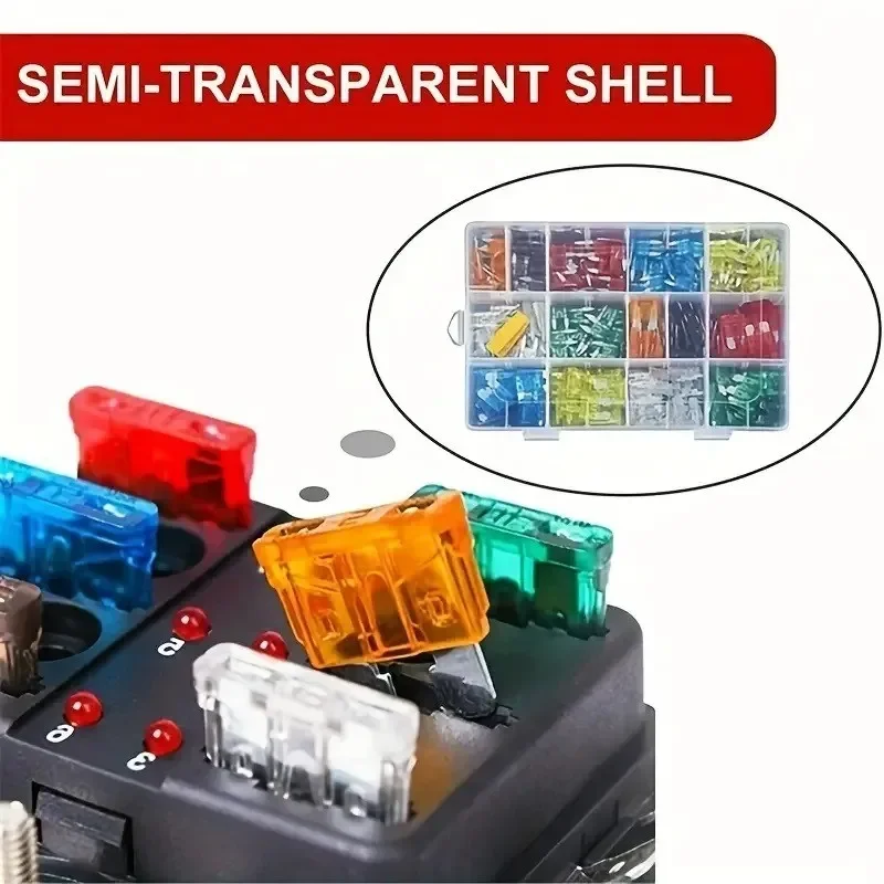 180Pcs Fuse Kit Car Fuses Assortment 3 Sizes Replacement Auto RV Truck Motorcycle Boat