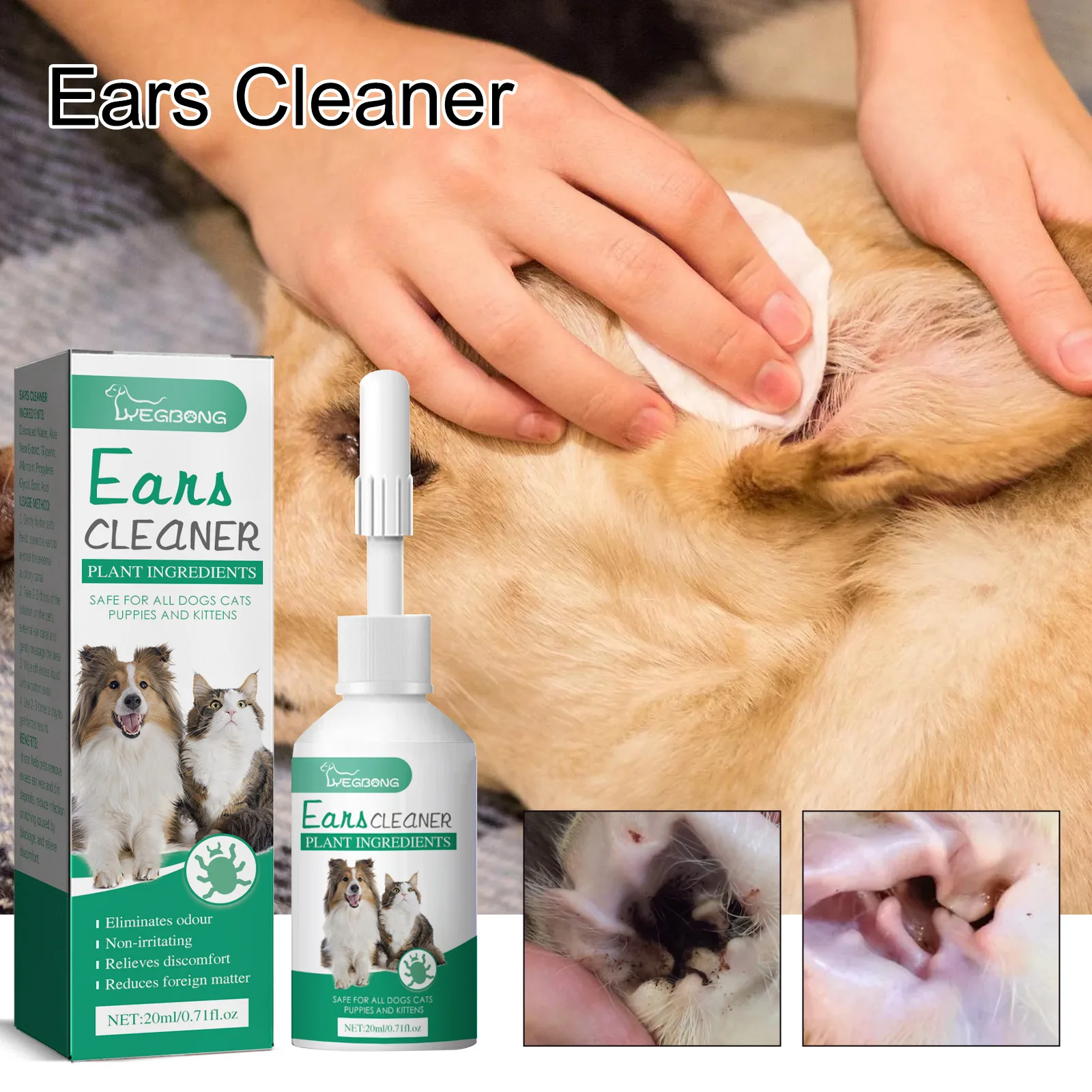 Pet Ear Medicine Pet Ear Drops for Cats and Dogs