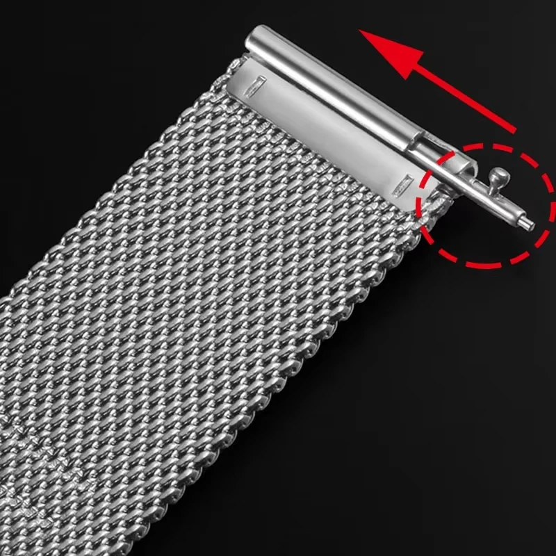 Stainless Steel Milanese Strap with Metal Clasp - 22mm Wrist Band in Color2