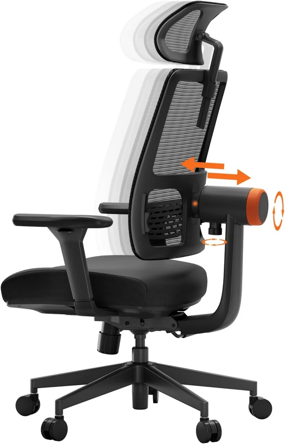 

Ergonomic Home Office Chair, High Back Desk Chair with Unique Adaptive Lumbar Support, Adjustable Headrest,Seat Depth Adjustment