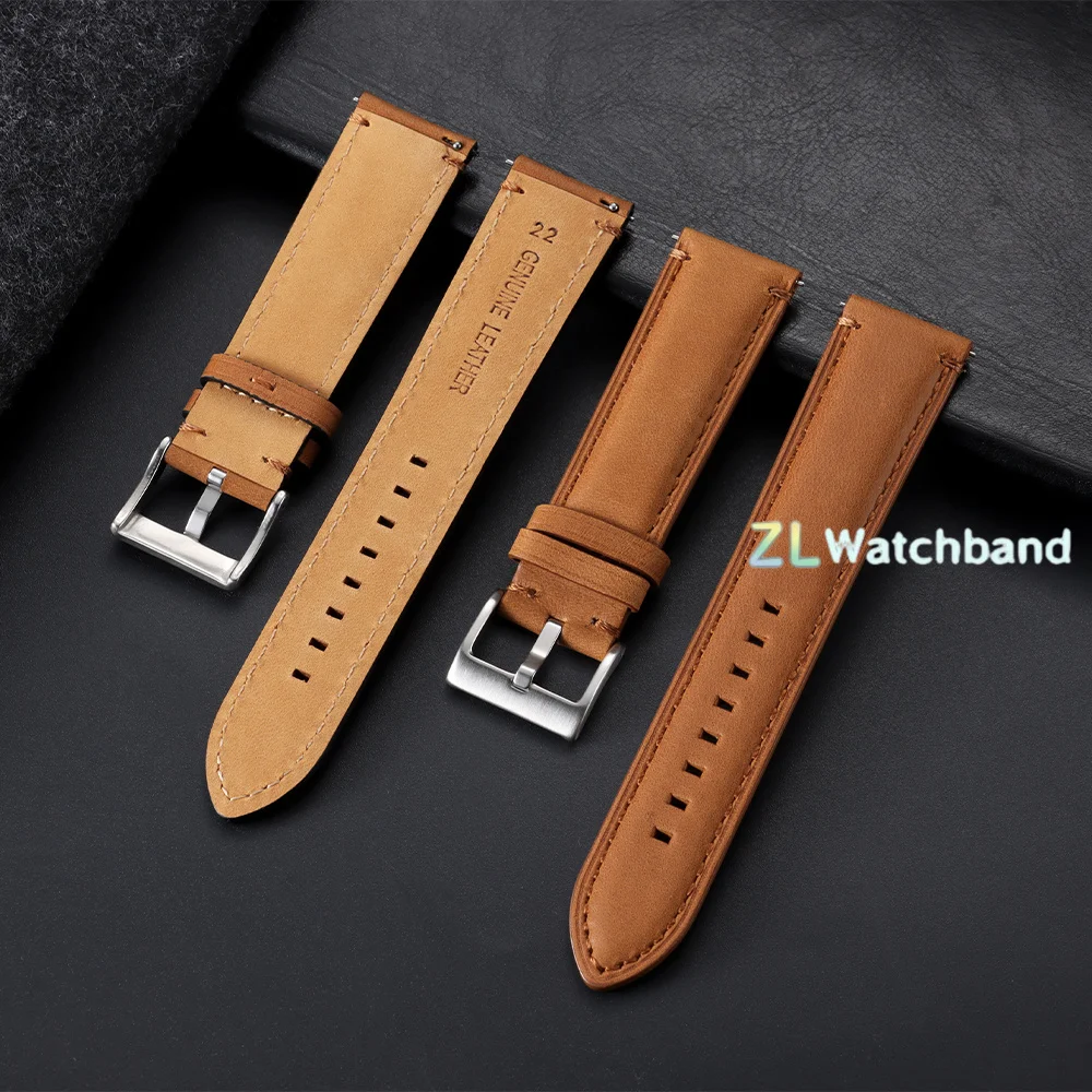 Vintage Quick Release Cowhide Leather Watch Strap - 20mm, 22mm, 24mm