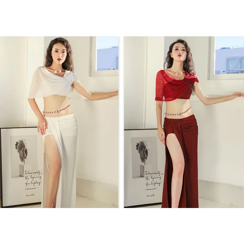 

New Belly Dance Costume Women's Elegant Goddess Eastern Dance Popsong Training Suit Set