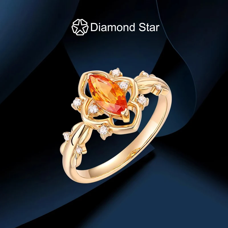 

Diamond Star Romantic Women Lab Grown Gemstones Rings Fine Jewelry Hot Sale Emerald Rings Engagement Wedding Anniversary Rings