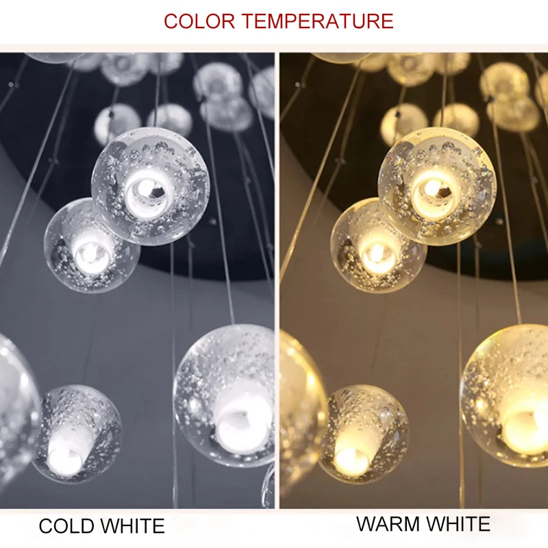 Villa Staircase Pendant Lights Long Cable Hanging crystal glass ball droplight for Restaurant Bar Indoor Decorative pendant lights pendant lamp chandelier lighting