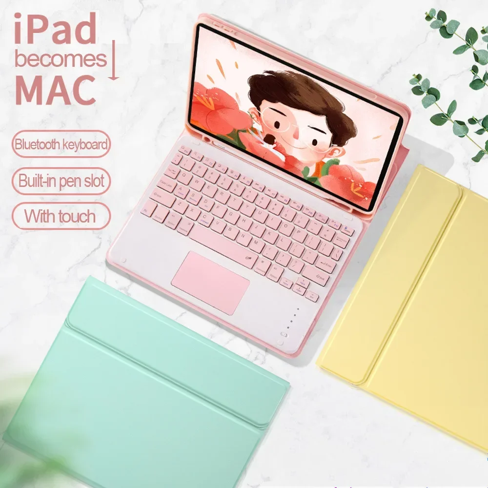 Premium Leather Keyboard Case with Mouse for iPad - Versatile Fit for Multiple Sizes