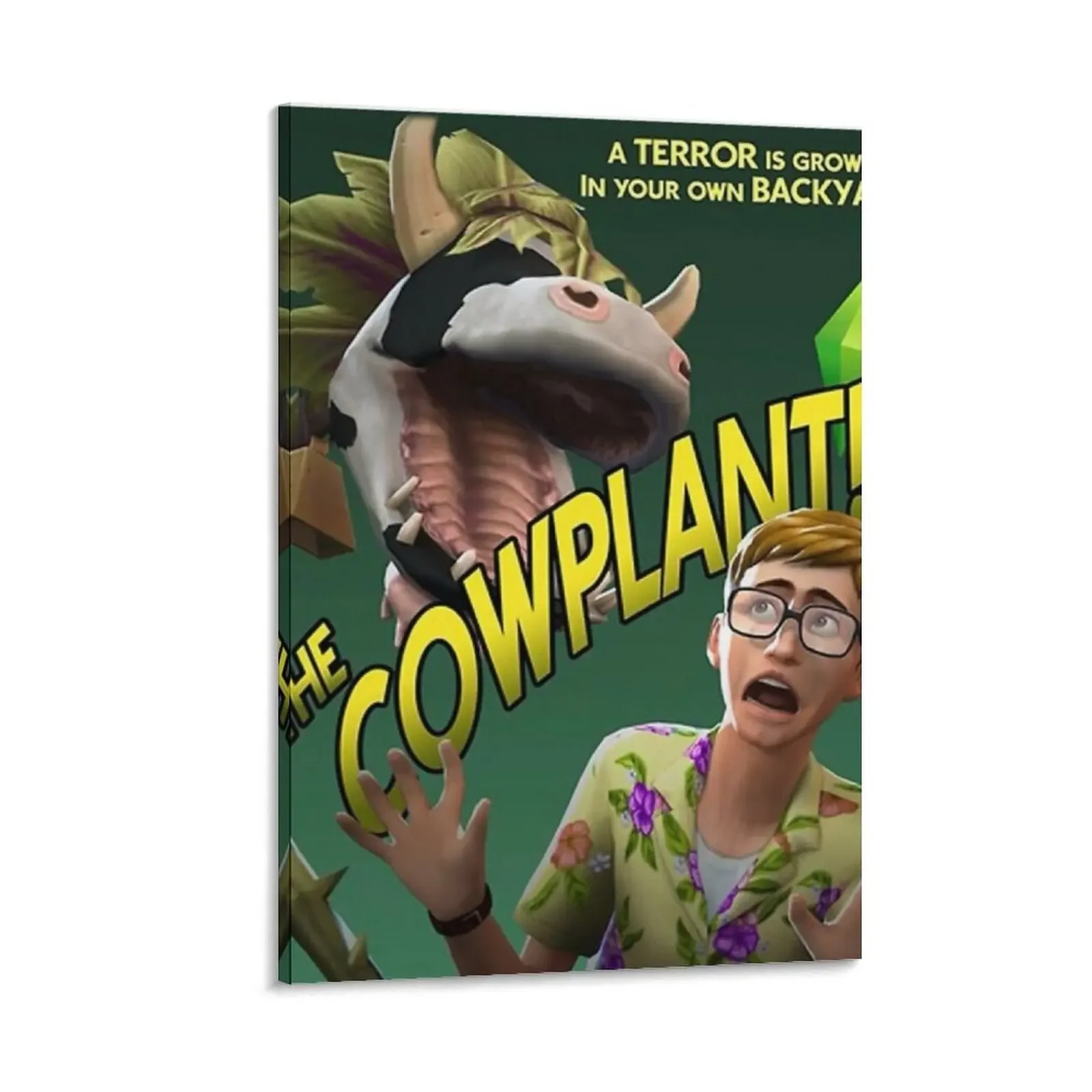 The Cowplant! Sims 4 Canvas Painting Office Decoration Anime Figure Canvas Wall Art Wall Decoration Poster