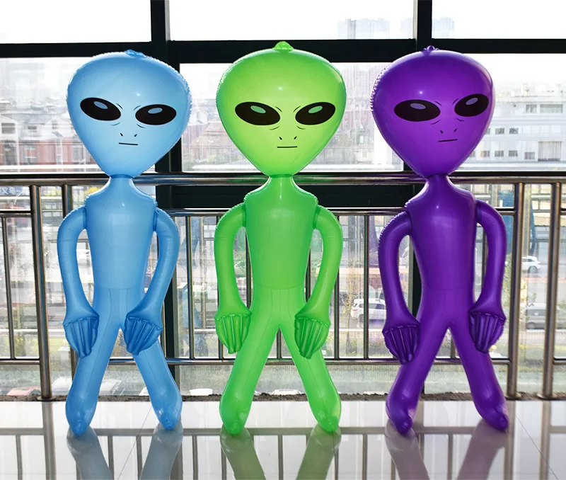 UFO ET PVC Alien Inflatable Doll Adult Child Toy Halloween Horror Christmas Birthday Party Novelty Treasures Outer Space Party images - 6