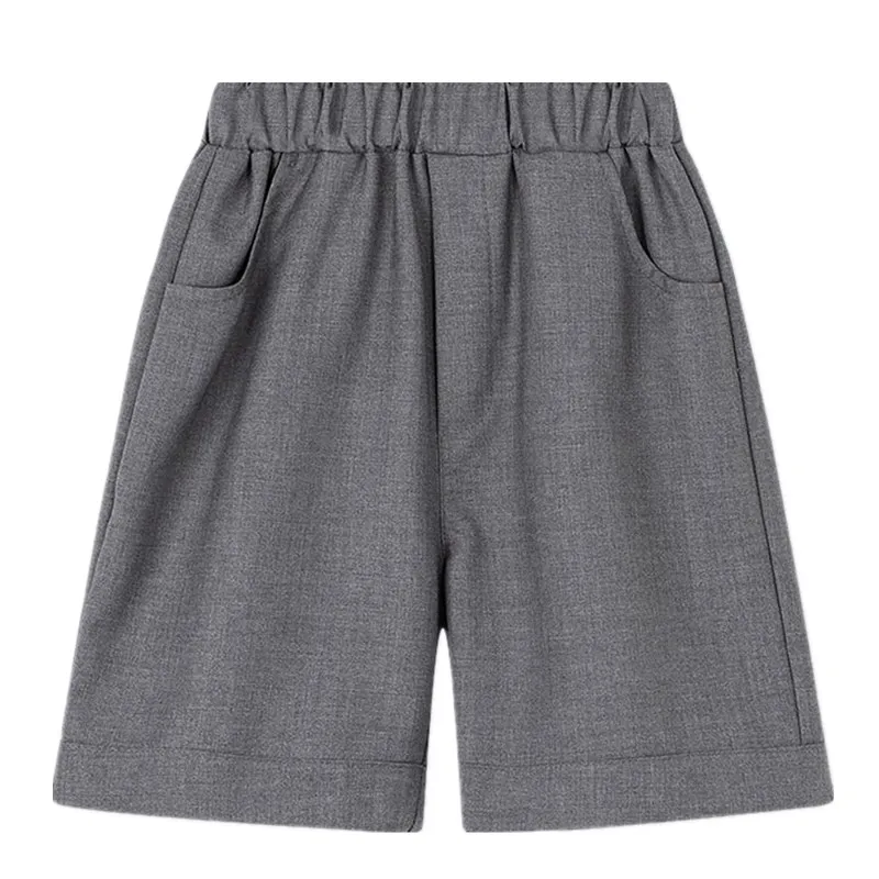 Boys Summer Casual Shorts School Uniform Formal Kids Elastic Waist Sport Short Pants 2-15 Years