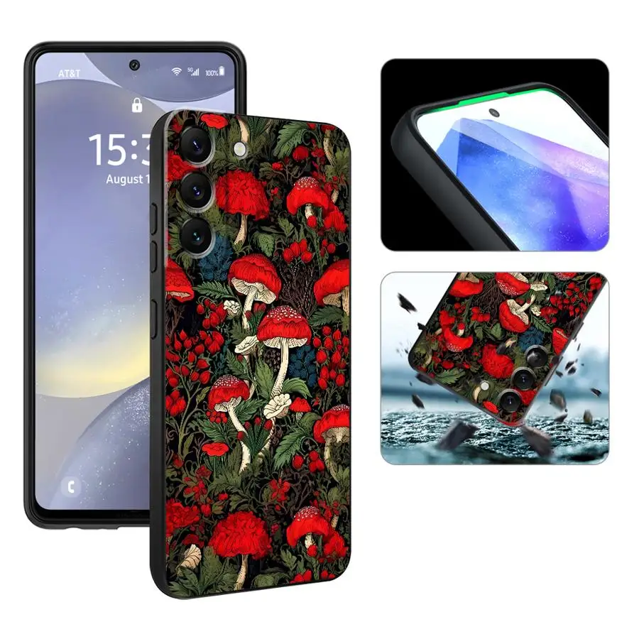 Vintage Mushroom Phone Case - Retro-Style Cover with Fungi Design