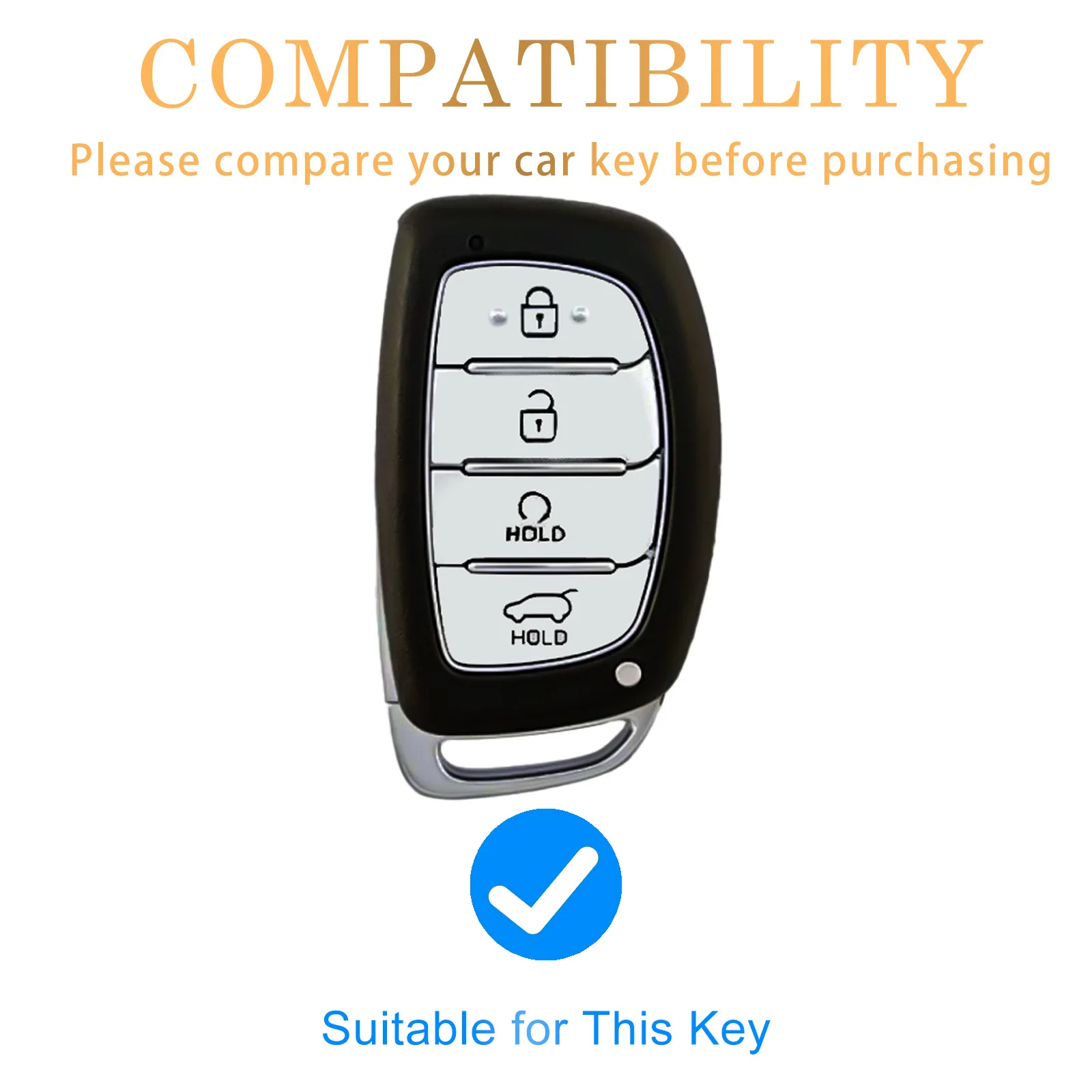 Enhanced Smart Key Fob Case Cover with 4 Buttons