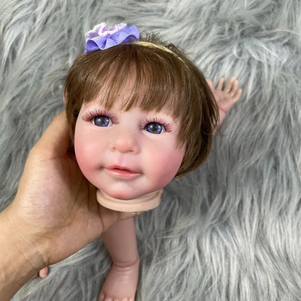 모발 이식 및 속눈썹이 있는 리사 인형 키트, 이미 페인트 칠한 비닐, 3D 피부 가시 정맥, 다시 태어난 인형 부품, 16 인치