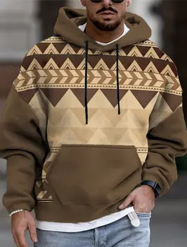 Felpa con cappuccio da uomo oversize allentata casual di nuovo stile Top con motivo stampato in 3D per felpe con cappuccio da uomo Street Wear a maniche lunghe moda autunnale 1