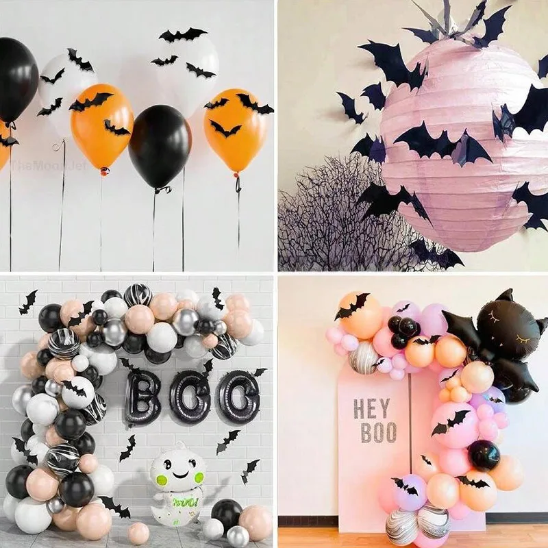Waterproof Bat Halloween Decoration Wall Paste 3d Dark Series Scary Atmosphere Decorative Home Decoration Props halloween decoration props