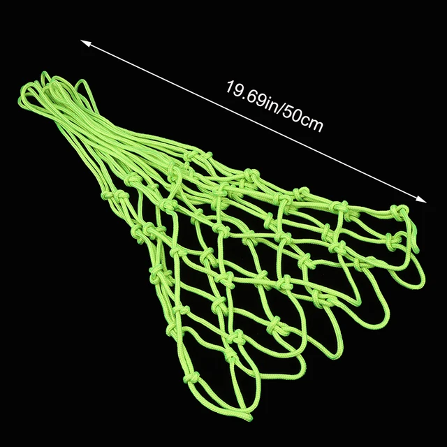 1Pc Glowing In The Dark Basketball Net Portable Durable Nylon Net Fluorescent Green Standard Basketball Sport Training Net 6