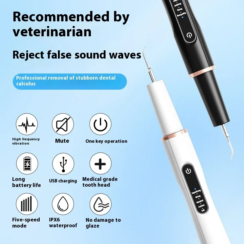 Limpiador dental ultrasónico inteligente para perros y gatos, removedor de sarro