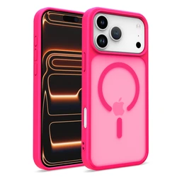 Premium Ultra - Thin Matte Transparent Shockproof Case with MagSafe Compatibility - iPhone 12 Pro Max (Rose Red)