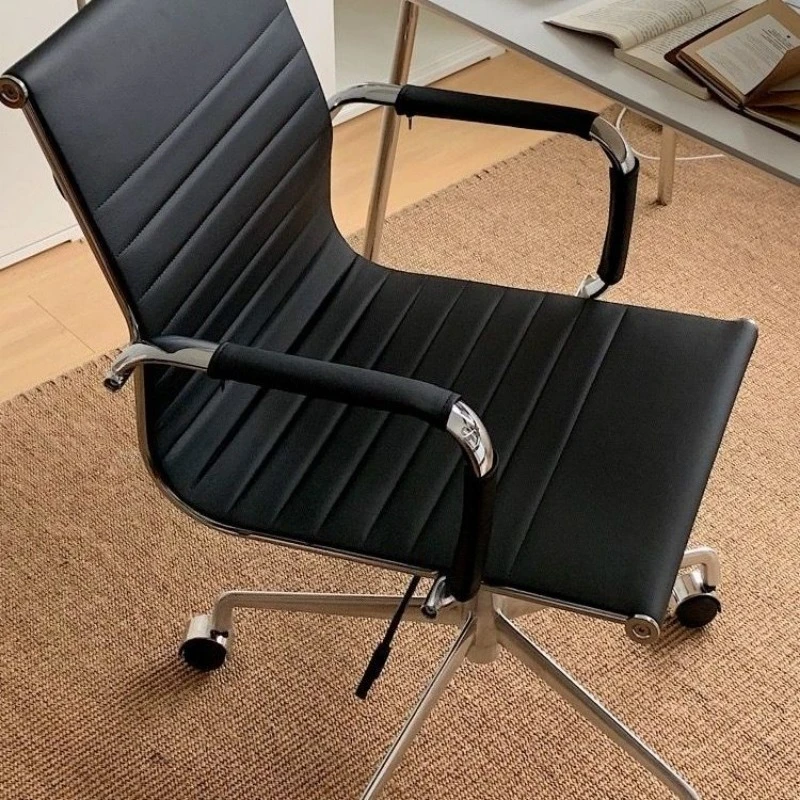 High Quality PU Leather Office Chair Natural Sponge Cushion Metal Armrest Aluminum Alloy Base Ergonomic Executive Meeting Chair